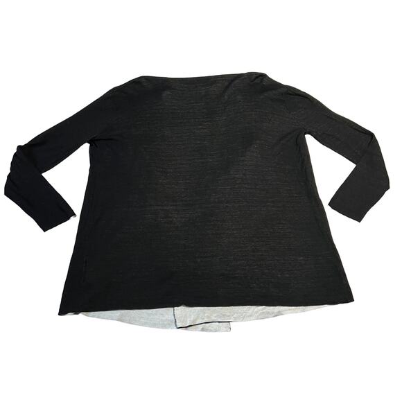 Women's Black and White Open Front Cardigan - Picture 3 of 12